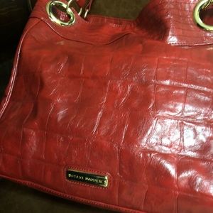 Huge Steve Madden Red Tote Bag Purse